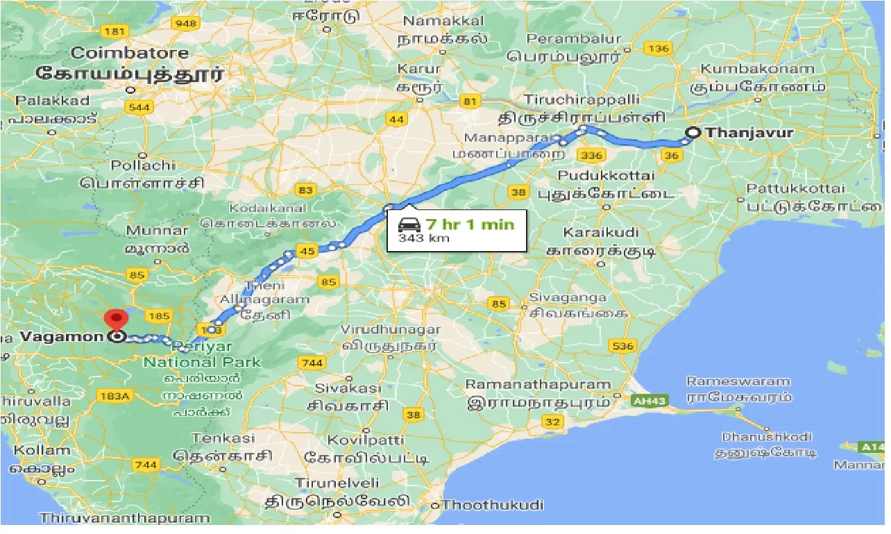 thanjavur-to-vagamon-taxi