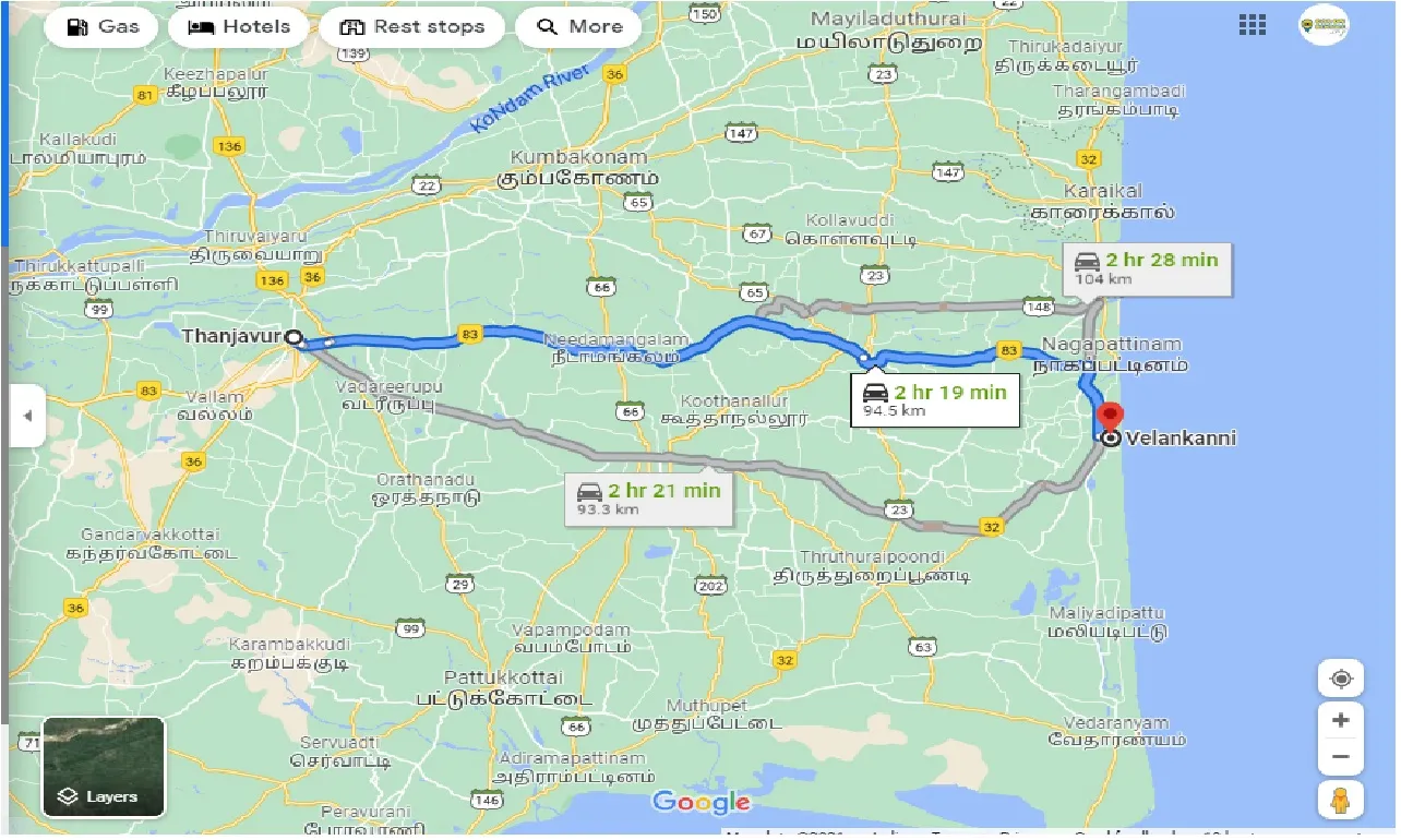 thanjavur-to-velankanni-one-way