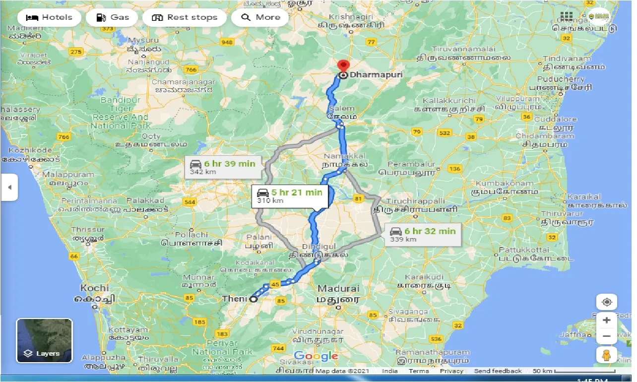 theni-to-dharmapuri-one-way