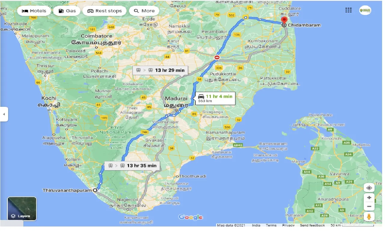 thiruvananthapuram-to-chidambaram-round-trip