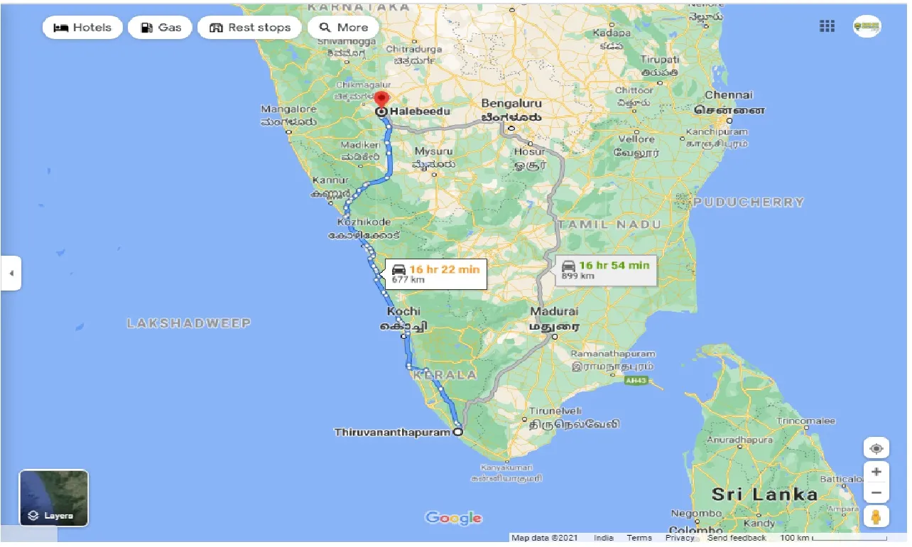 thiruvananthapuram-to-halebeedu-round-trip