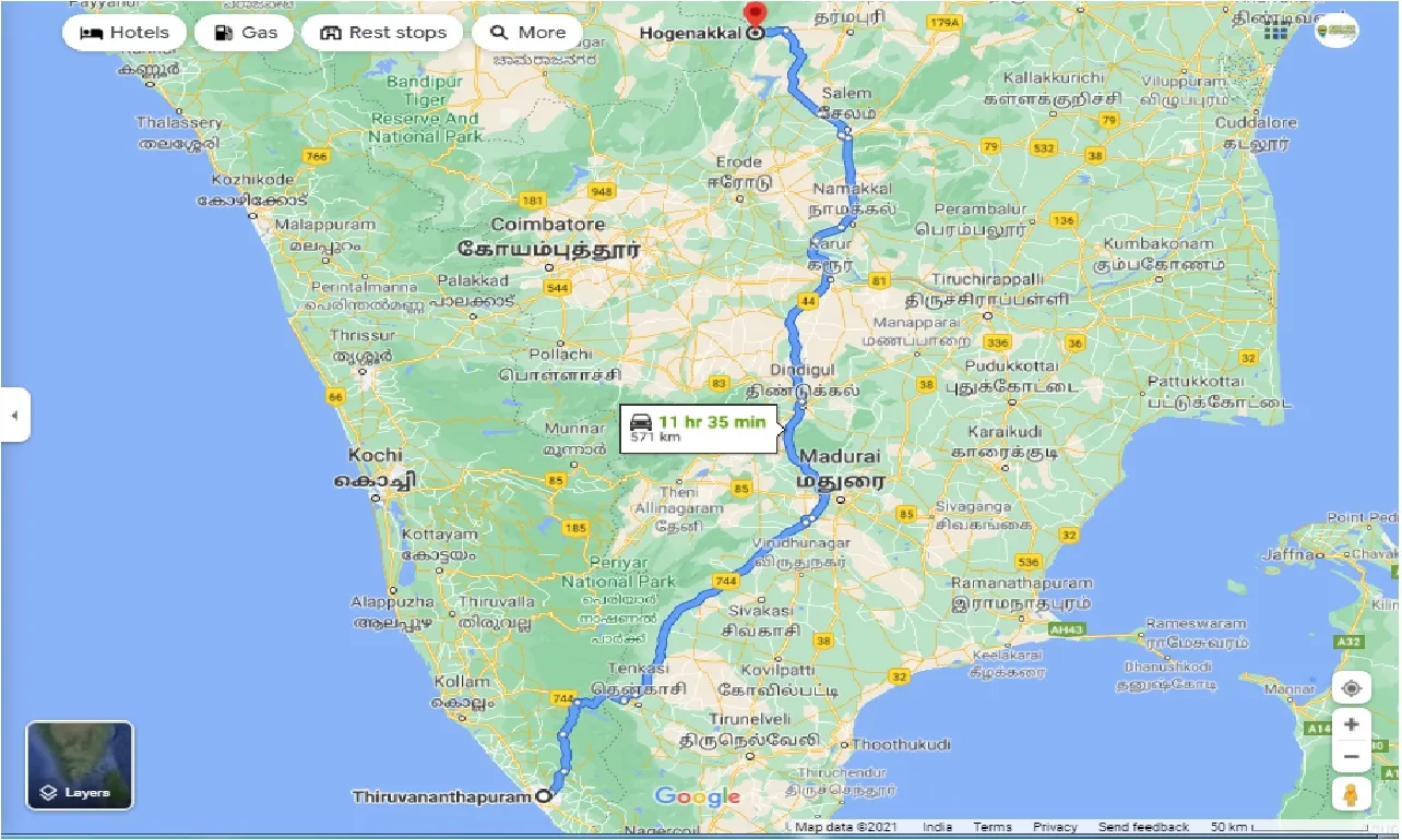 thiruvananthapuram-to-hogenakkal-round-trip