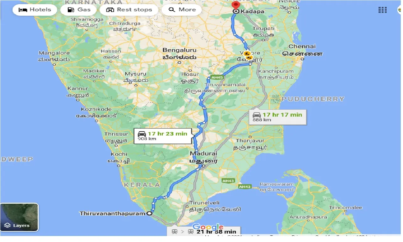 thiruvananthapuram-to-kadapa-taxi