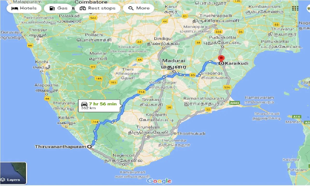 thiruvananthapuram-to-karaikudi-taxi