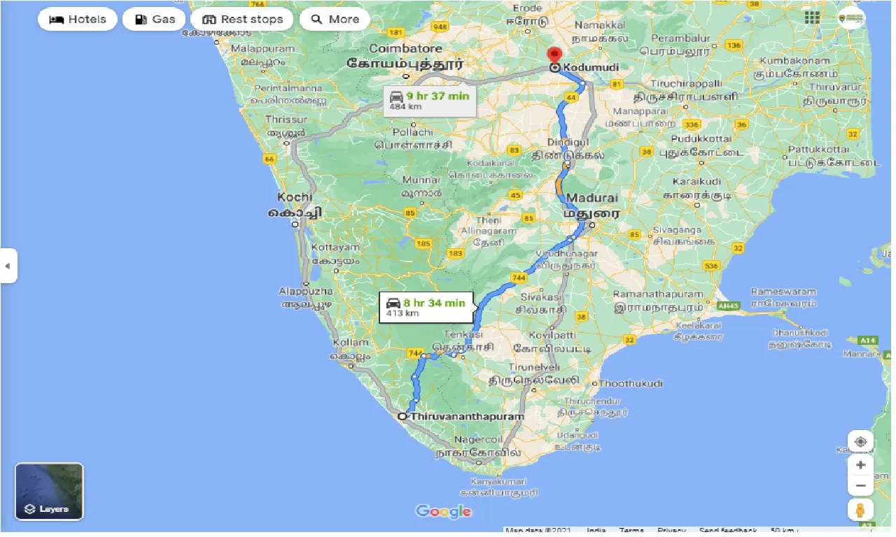 thiruvananthapuram-to-kodumudi-round-trip