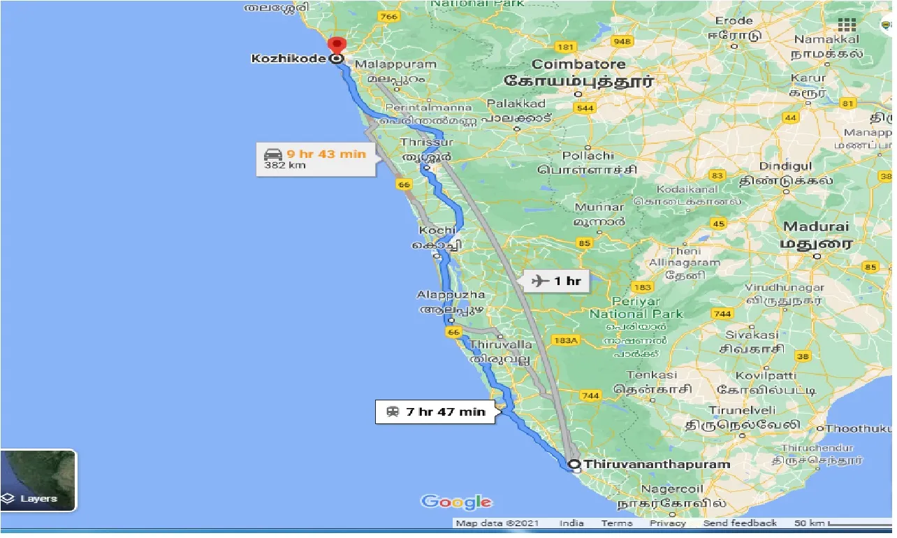 thiruvananthapuram-to-kozhikode-one-way