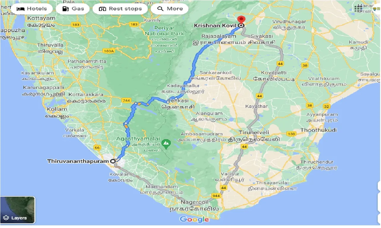 thiruvananthapuram-to-krishnan-kovil-taxi
