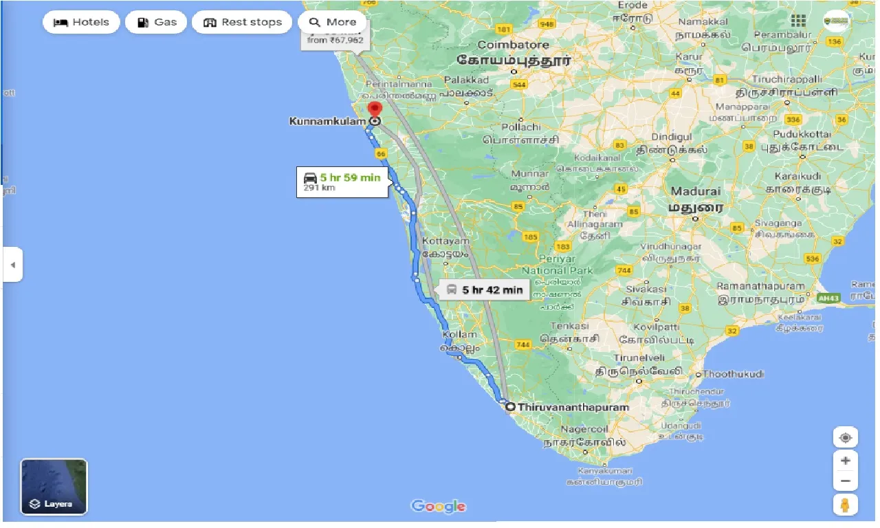 thiruvananthapuram-to-kunnamkulam-round-trip