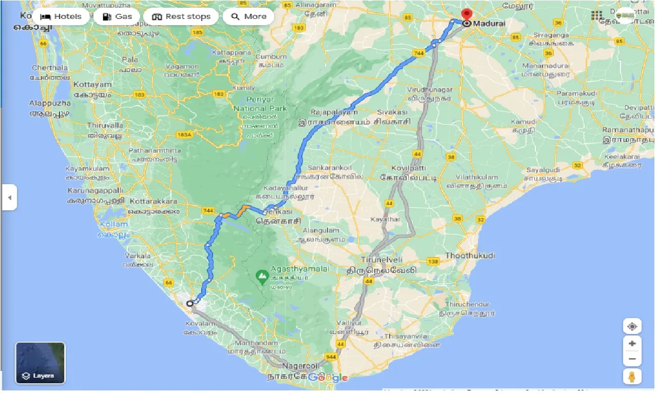 thiruvananthapuram-to-madurai-one-way