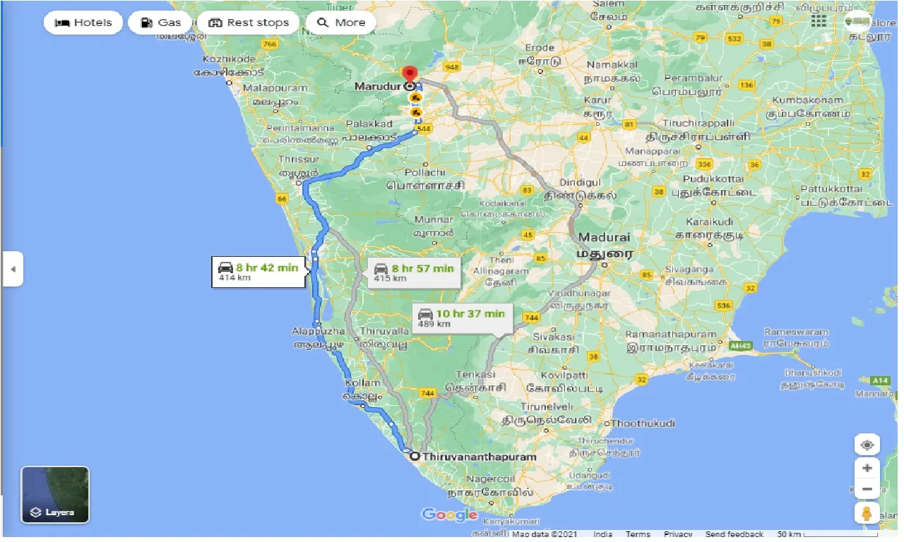 thiruvananthapuram-to-marudur-one-way