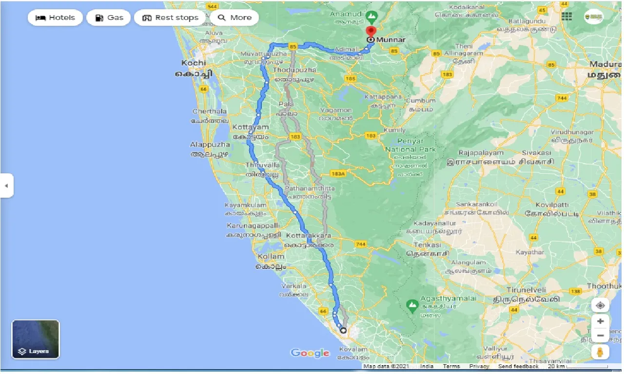thiruvananthapuram-to-munnar-one-way