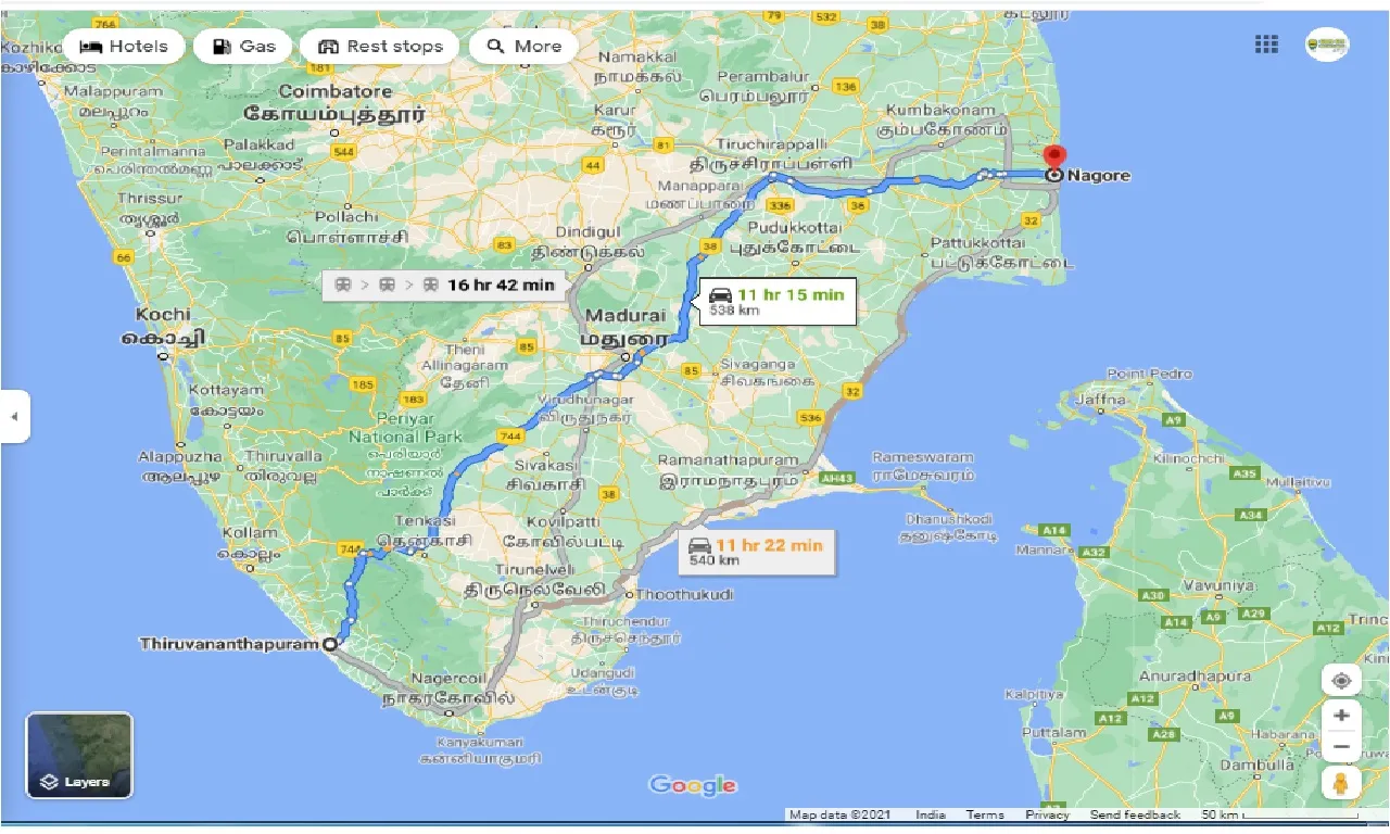 thiruvananthapuram-to-nagore-one-way