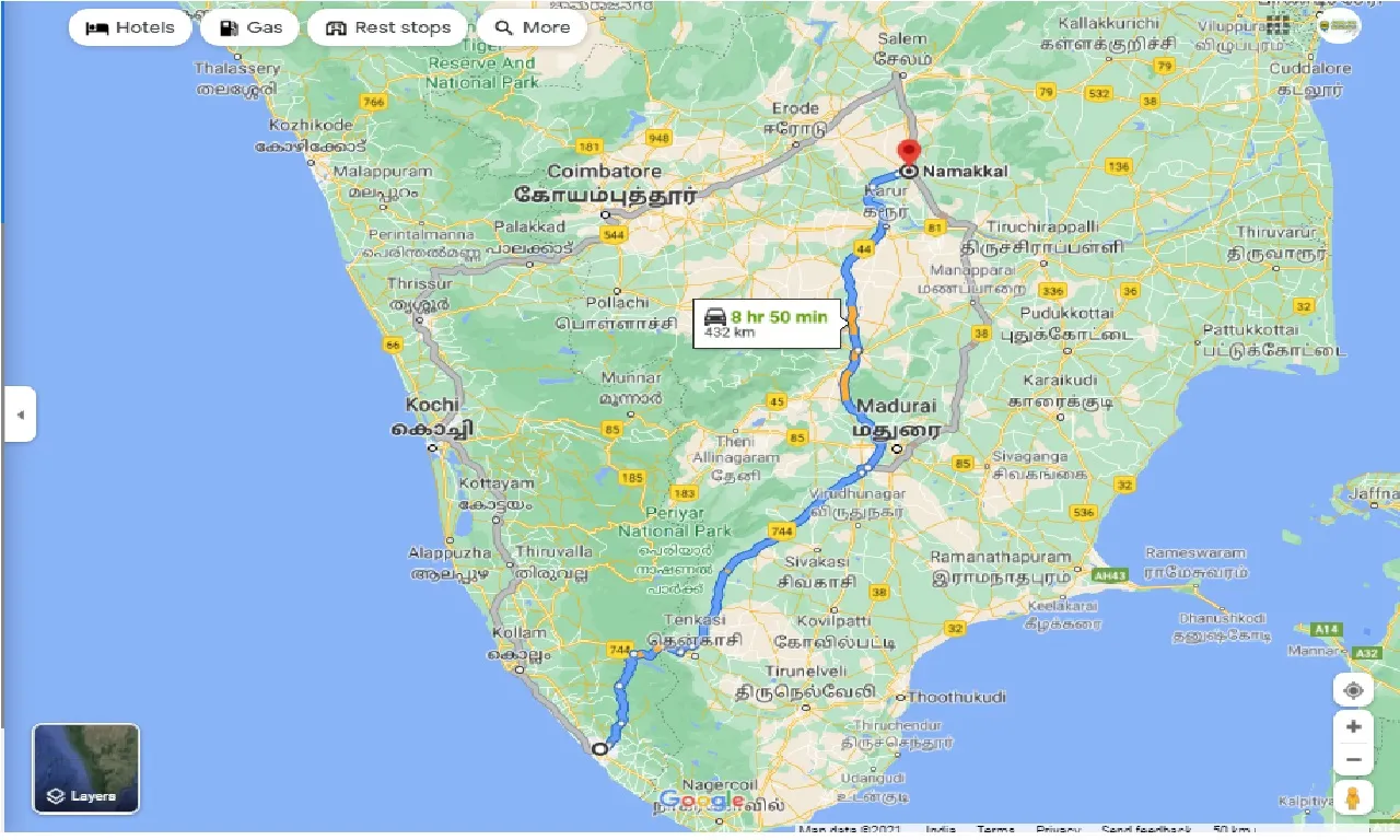 thiruvananthapuram-to-namakkal-round-trip