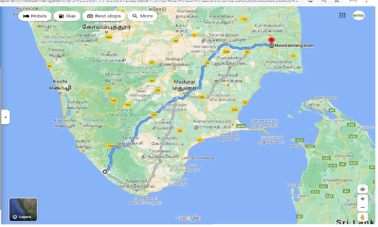 thiruvananthapuram-to-needamangalam-one-way