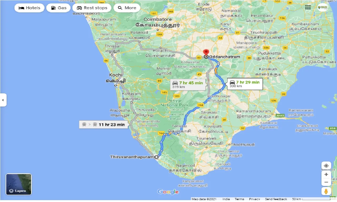 thiruvananthapuram-to-oddanchatram-round-trip