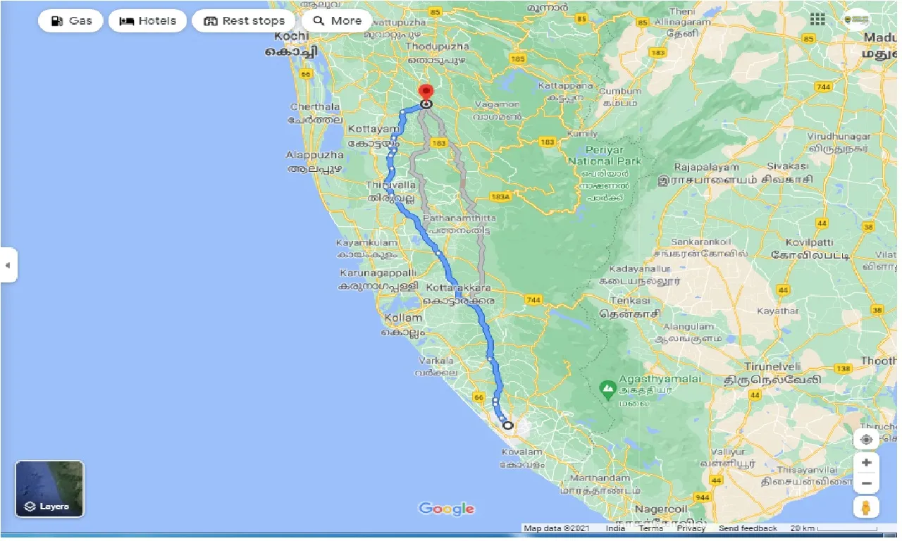 thiruvananthapuram-to-palai-one-way