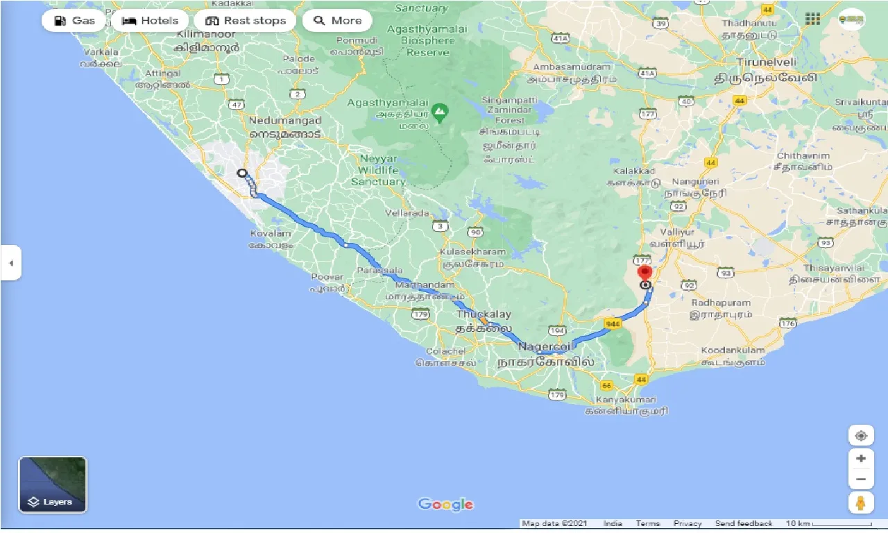 thiruvananthapuram-to-panagudi-one-way