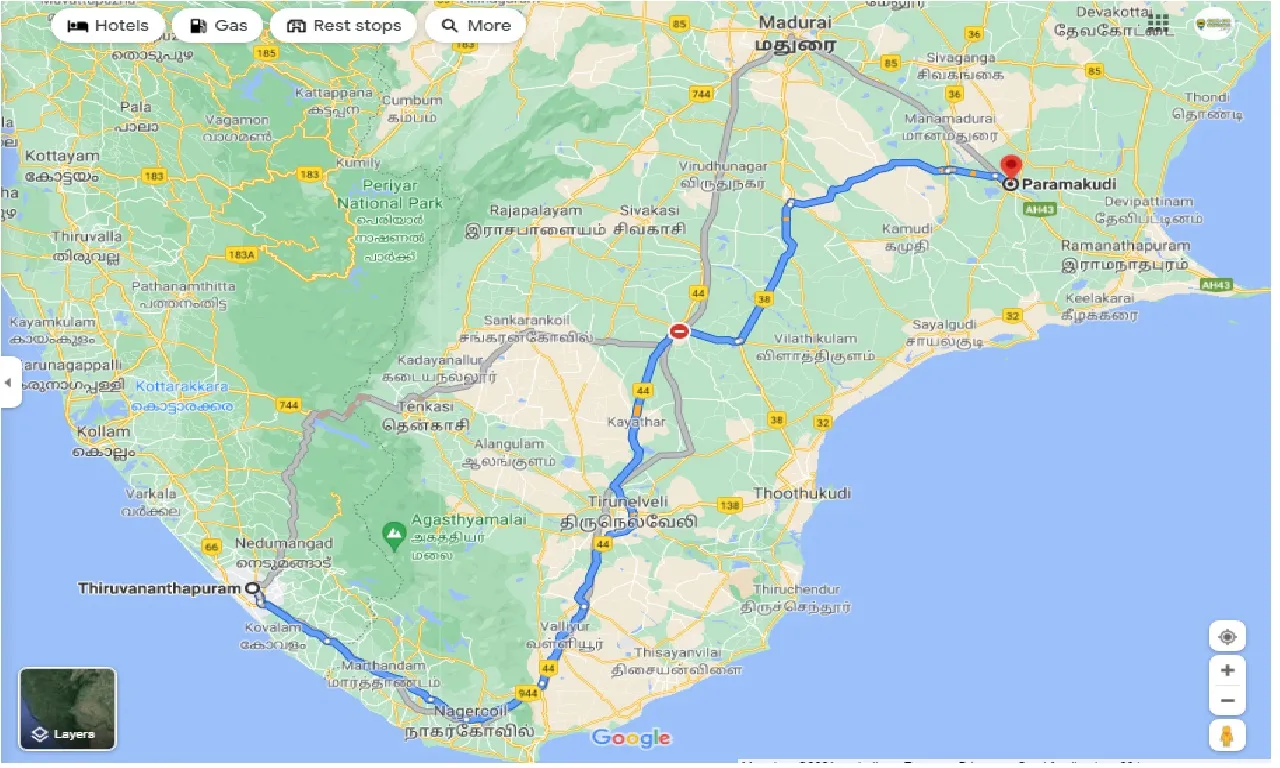 thiruvananthapuram-to-paramakudi-round-trip