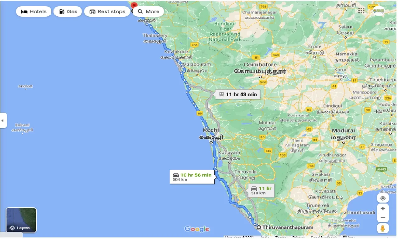 thiruvananthapuram-to-payyannur-one-way