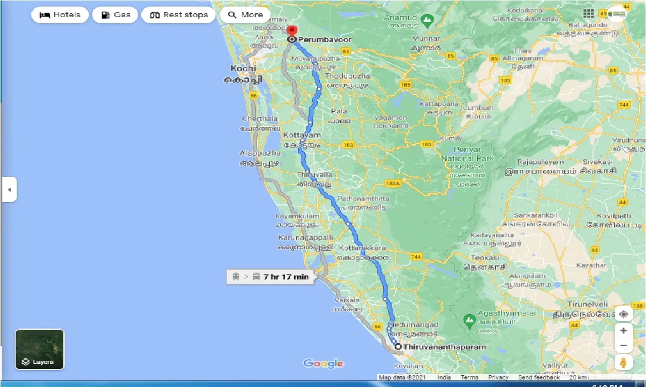 thiruvananthapuram-to-perumbavoor-one-way