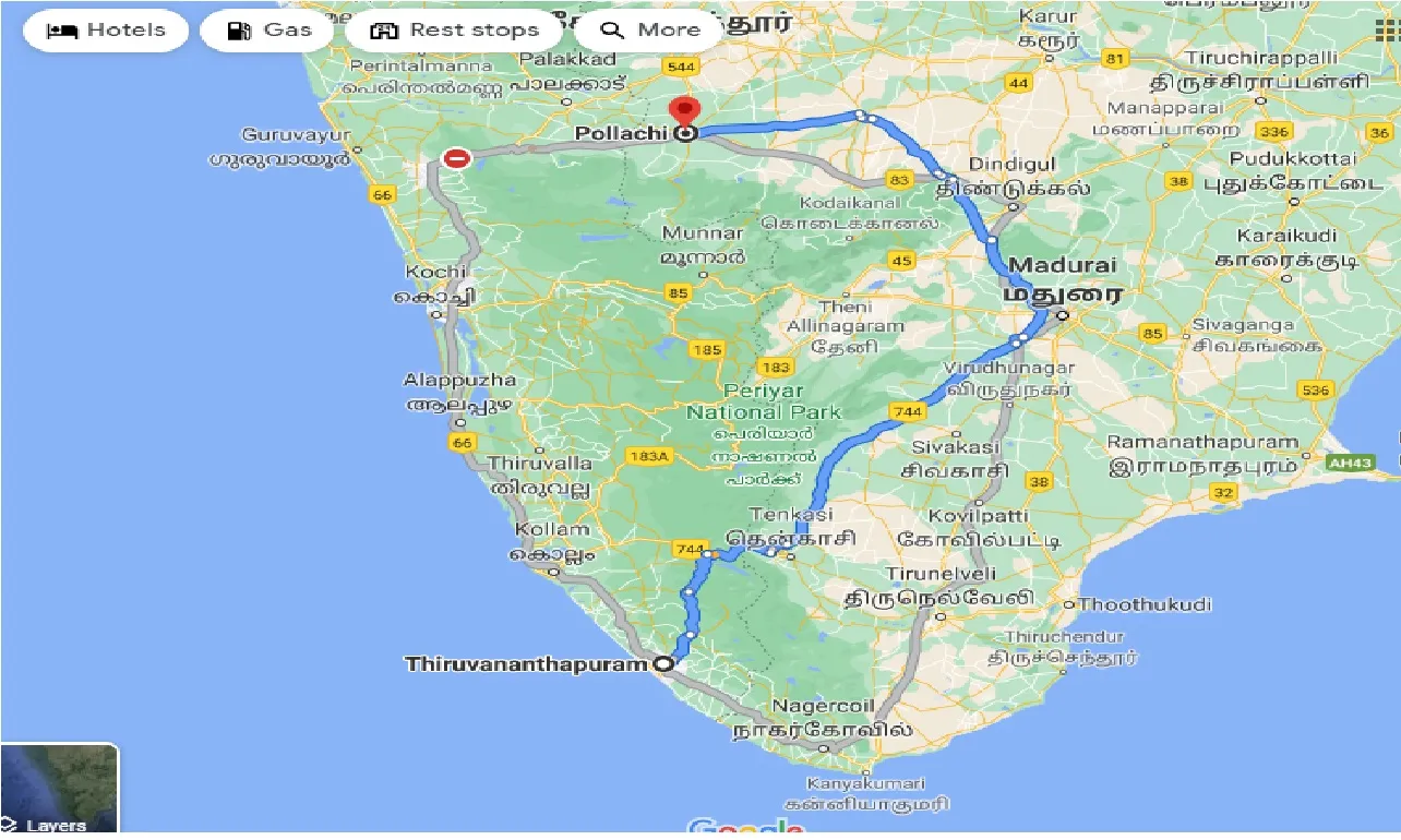 thiruvananthapuram-to-pollachi-taxi