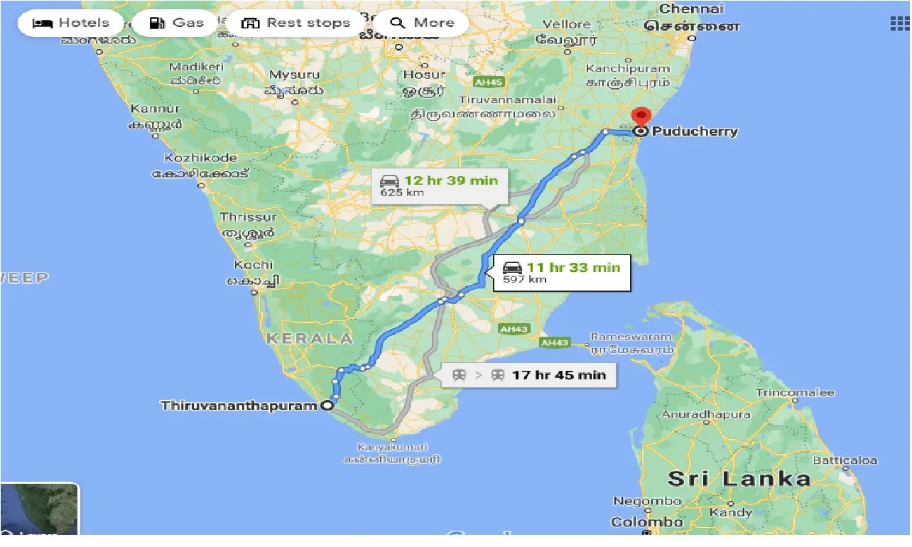 thiruvananthapuram-to-puducherry-taxi