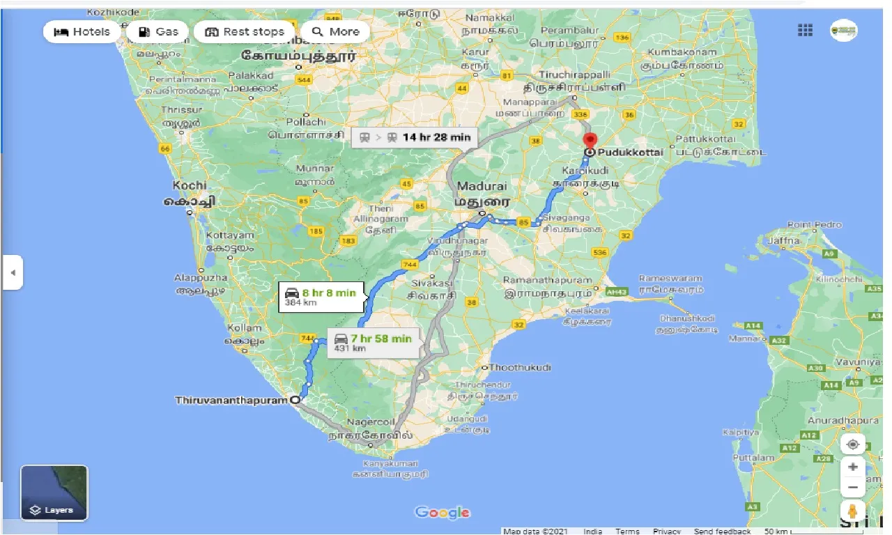 thiruvananthapuram-to-pudukkottai-one-way