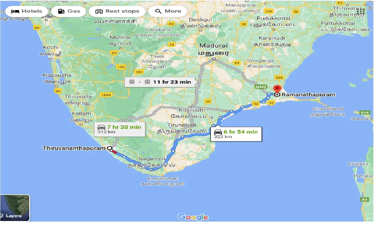 thiruvananthapuram-to-ramanathapuram-taxi