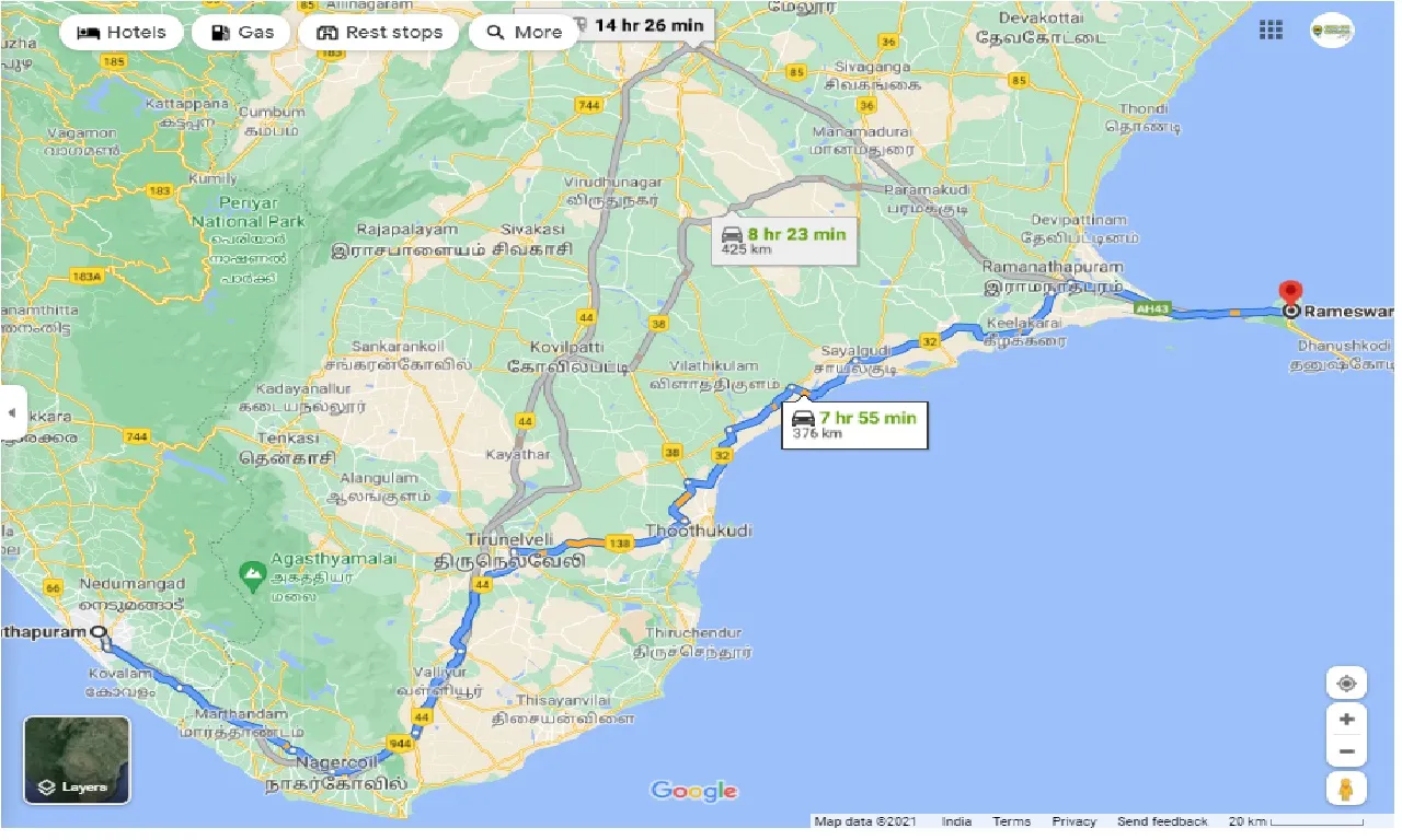 thiruvananthapuram-to-rameshwaram-round-trip