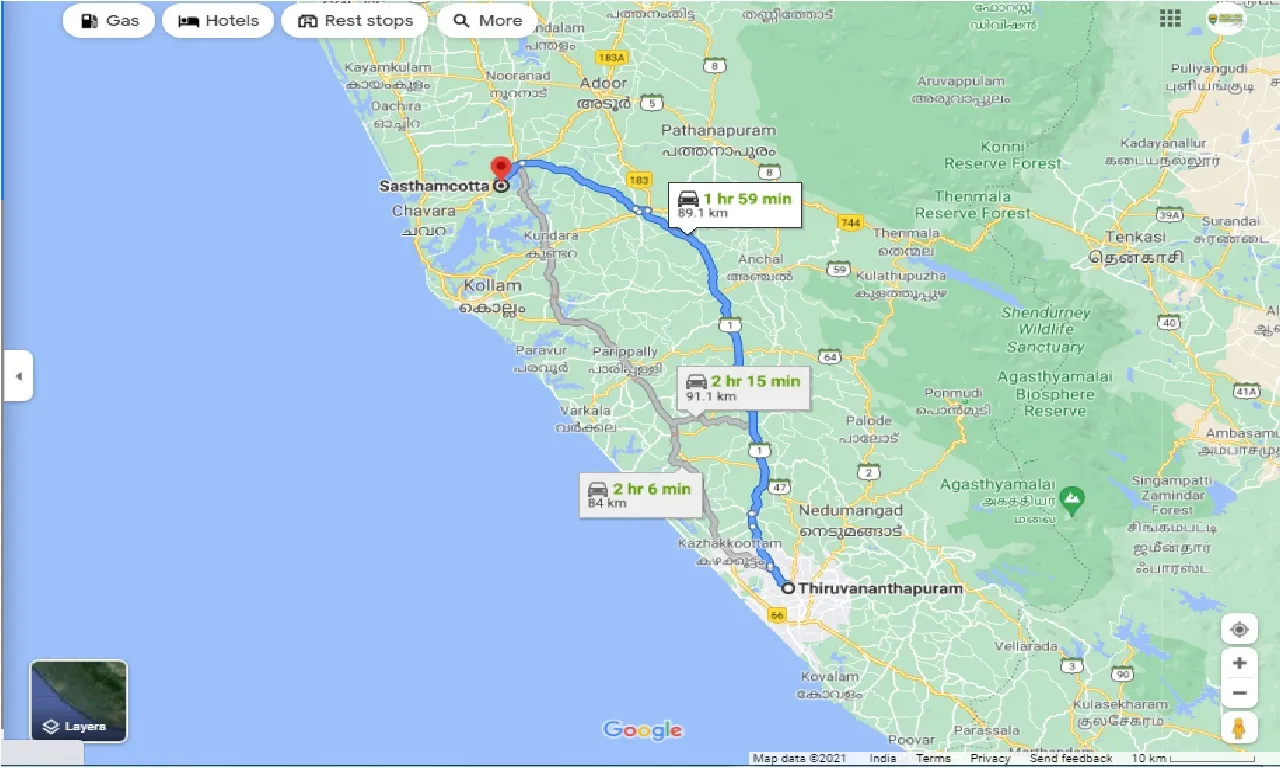 thiruvananthapuram-to-sasthamcotta-round-trip