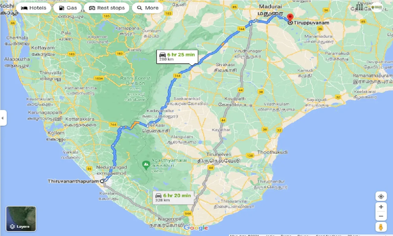 thiruvananthapuram-to-thirupuvanam-round-trip