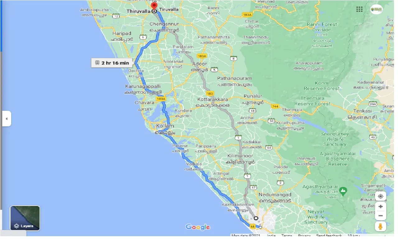 thiruvananthapuram-to-thiruvalla-one-way