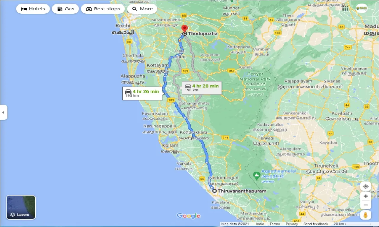 thiruvananthapuram-to-thodupuzha-one-way