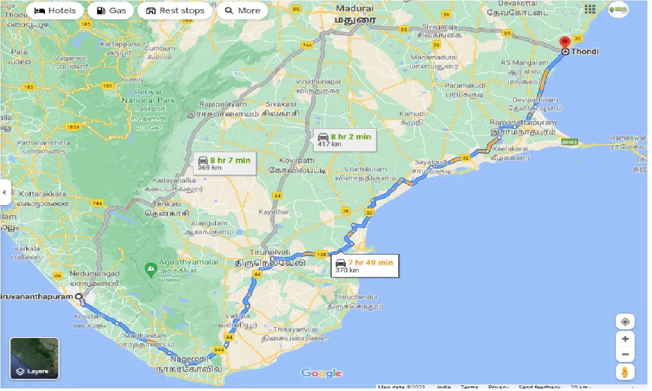 thiruvananthapuram-to-thondi-one-way