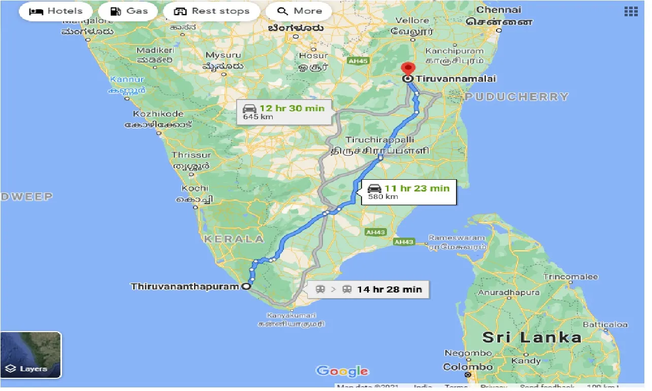 thiruvananthapuram-to-tiruvannamalai-one-way