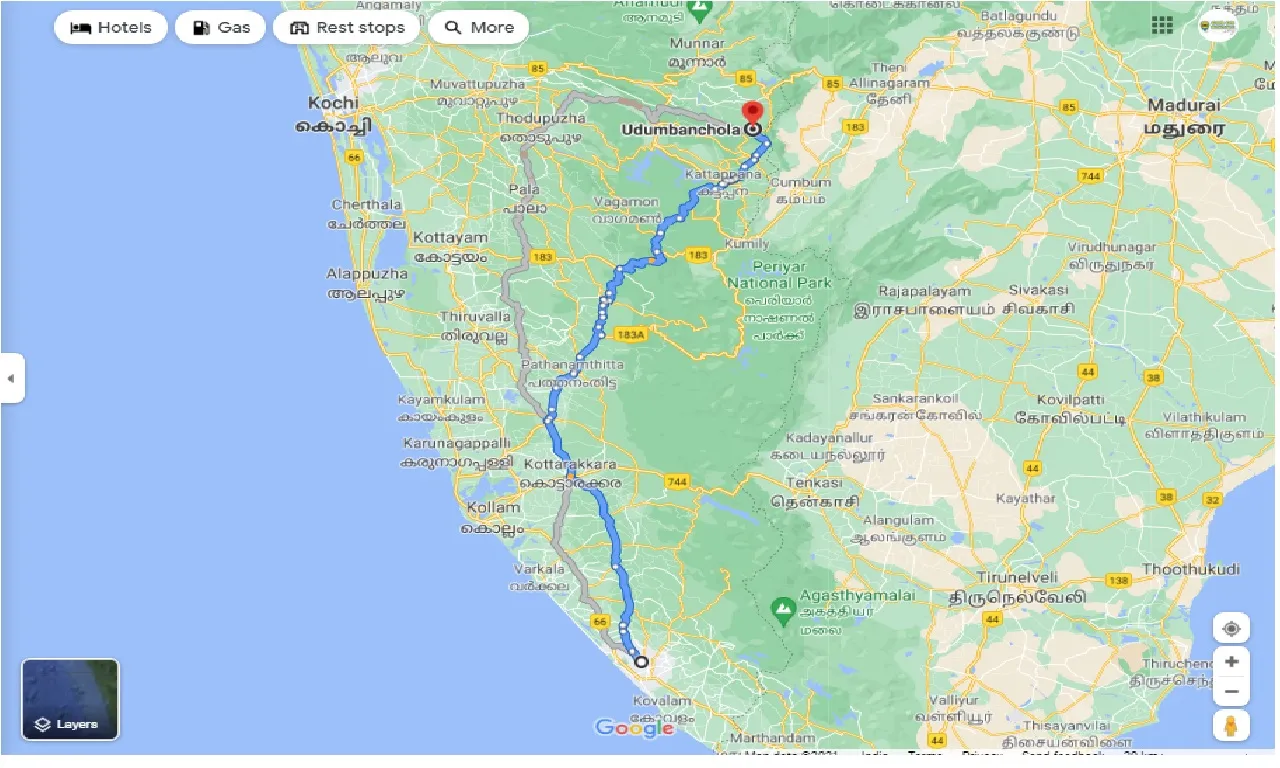 thiruvananthapuram-to-udumbanchola-round-trip