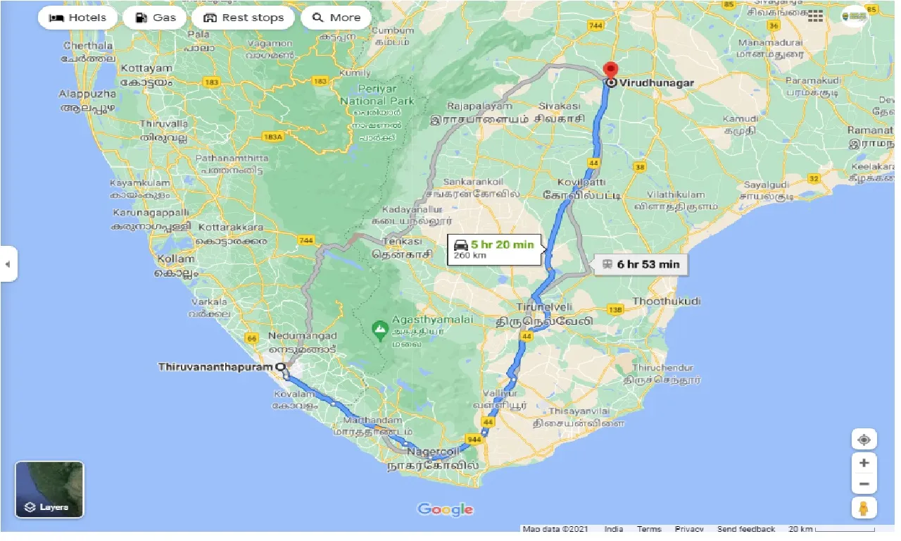 thiruvananthapuram-to-virudhunagar-one-way
