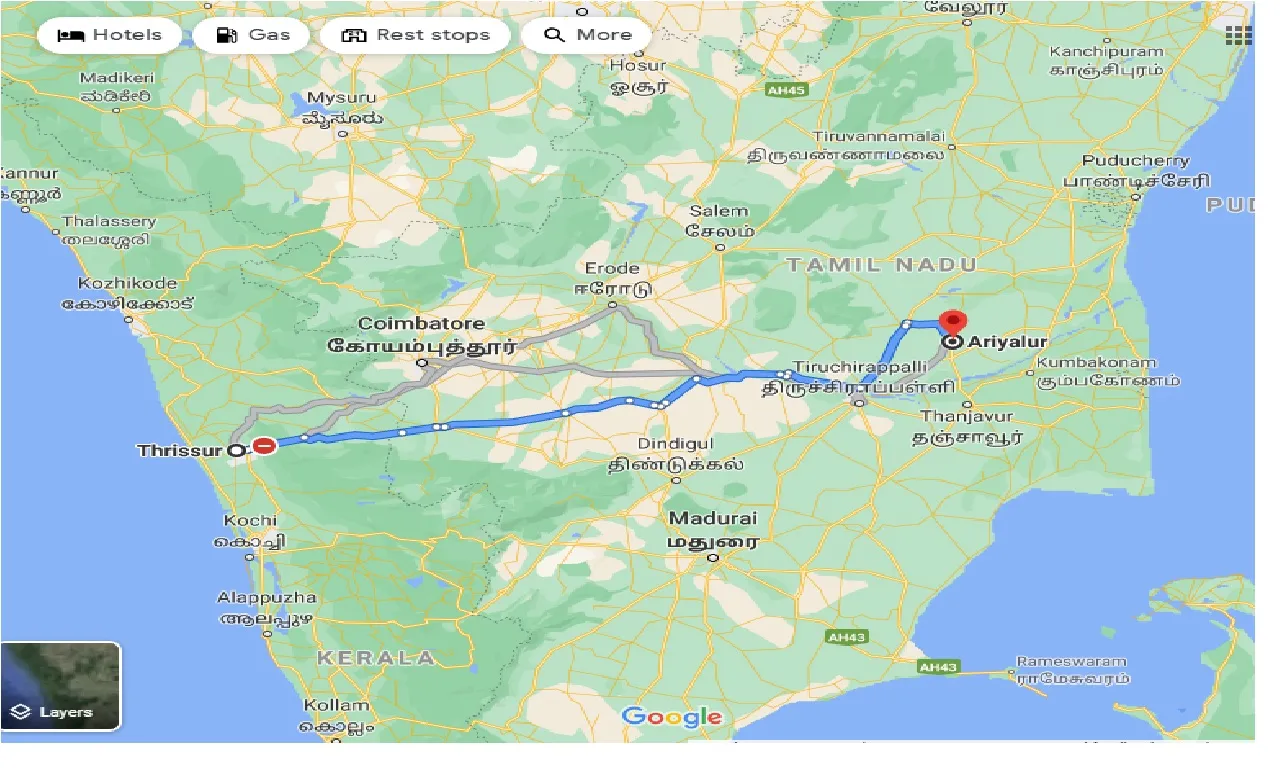thrissur-to-ariyalur-one-way