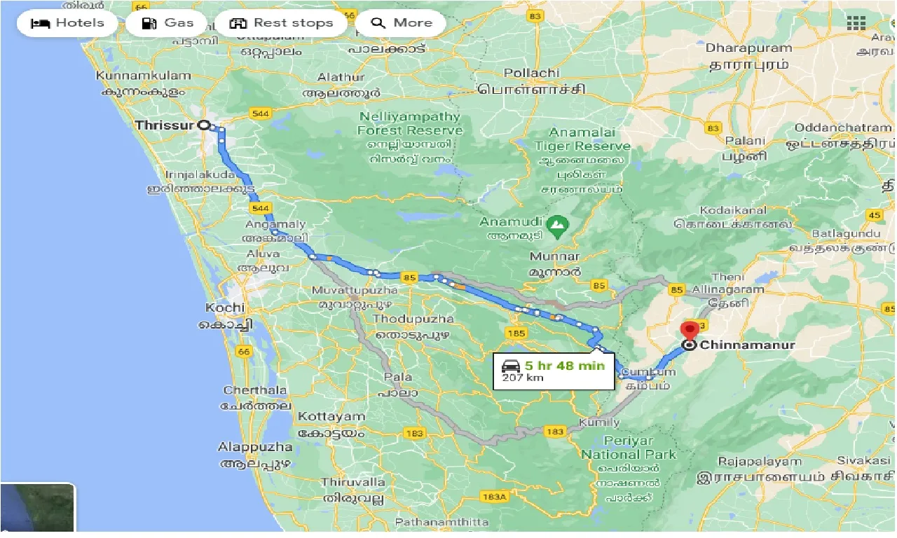 thrissur-to-chinnamanur-taxi