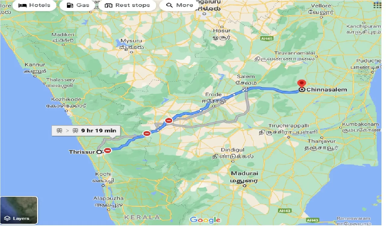 thrissur-to-chinnasalem-taxi