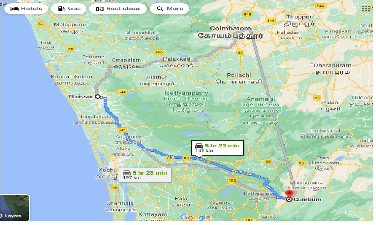 thrissur-to-cumbum-taxi