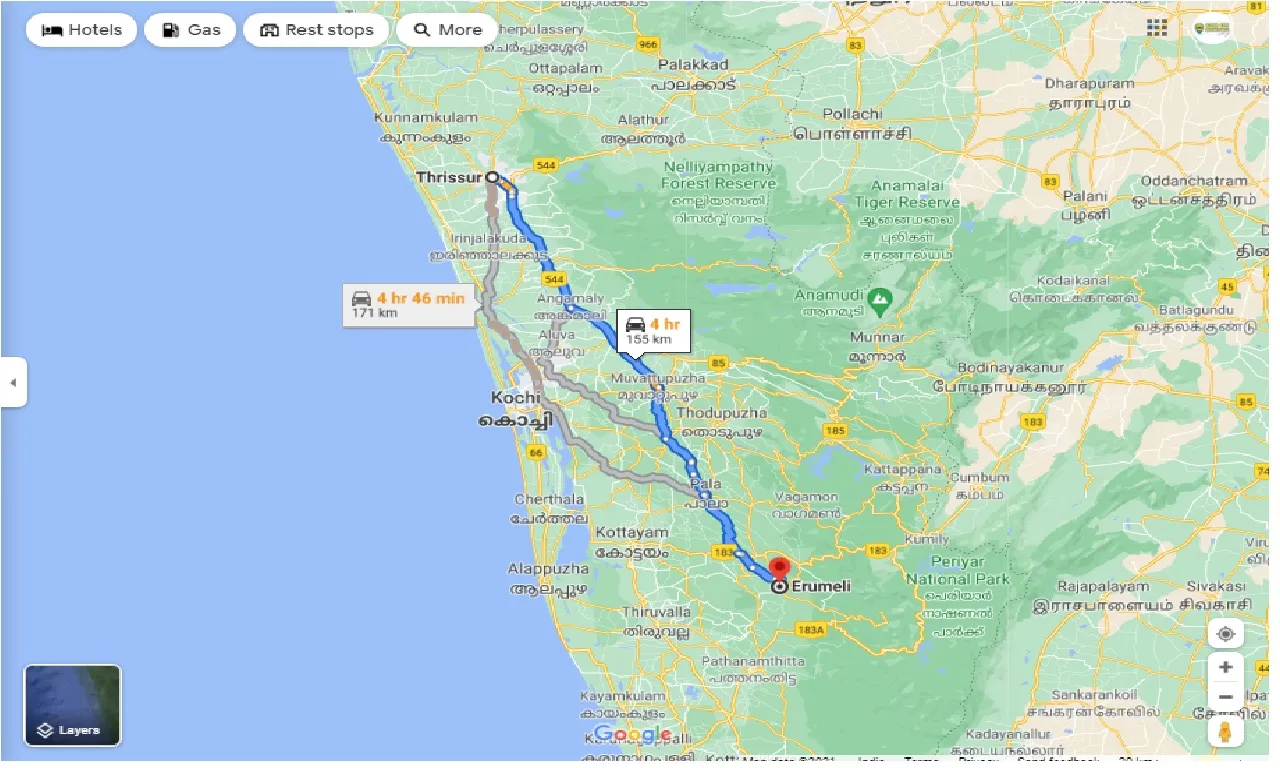 thrissur-to-erumeli-one-way