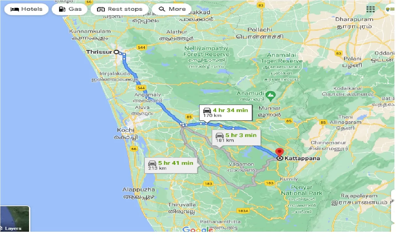 thrissur-to-kattappana-one-way