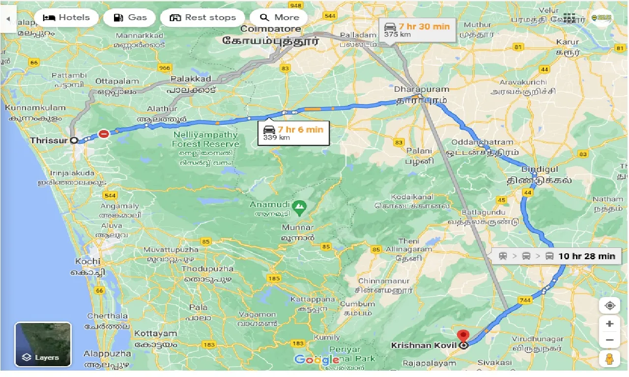 thrissur-to-krishnan-kovil-one-way