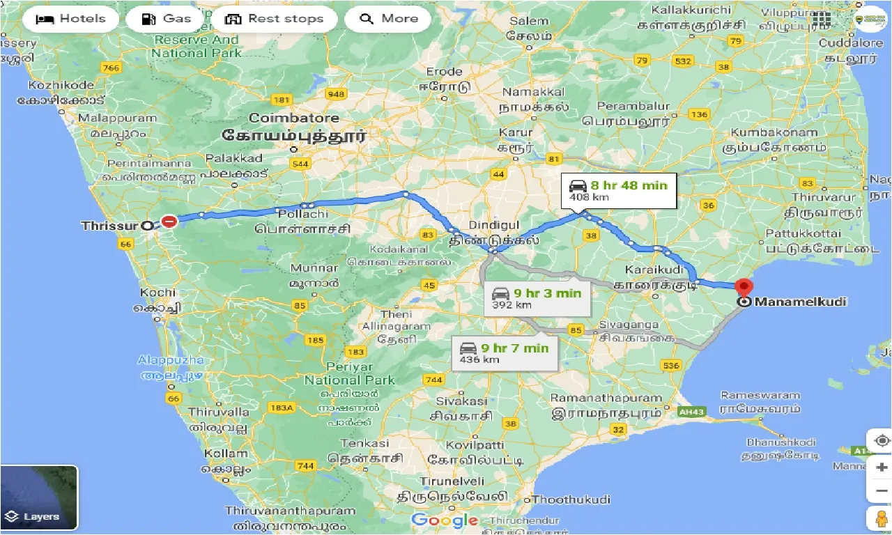 thrissur-to-manamelkudi-one-way