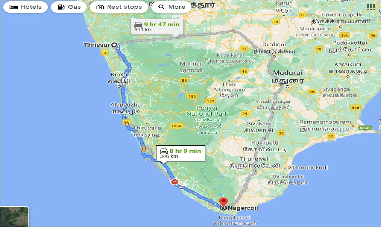 thrissur-to-nagercoil-one-way