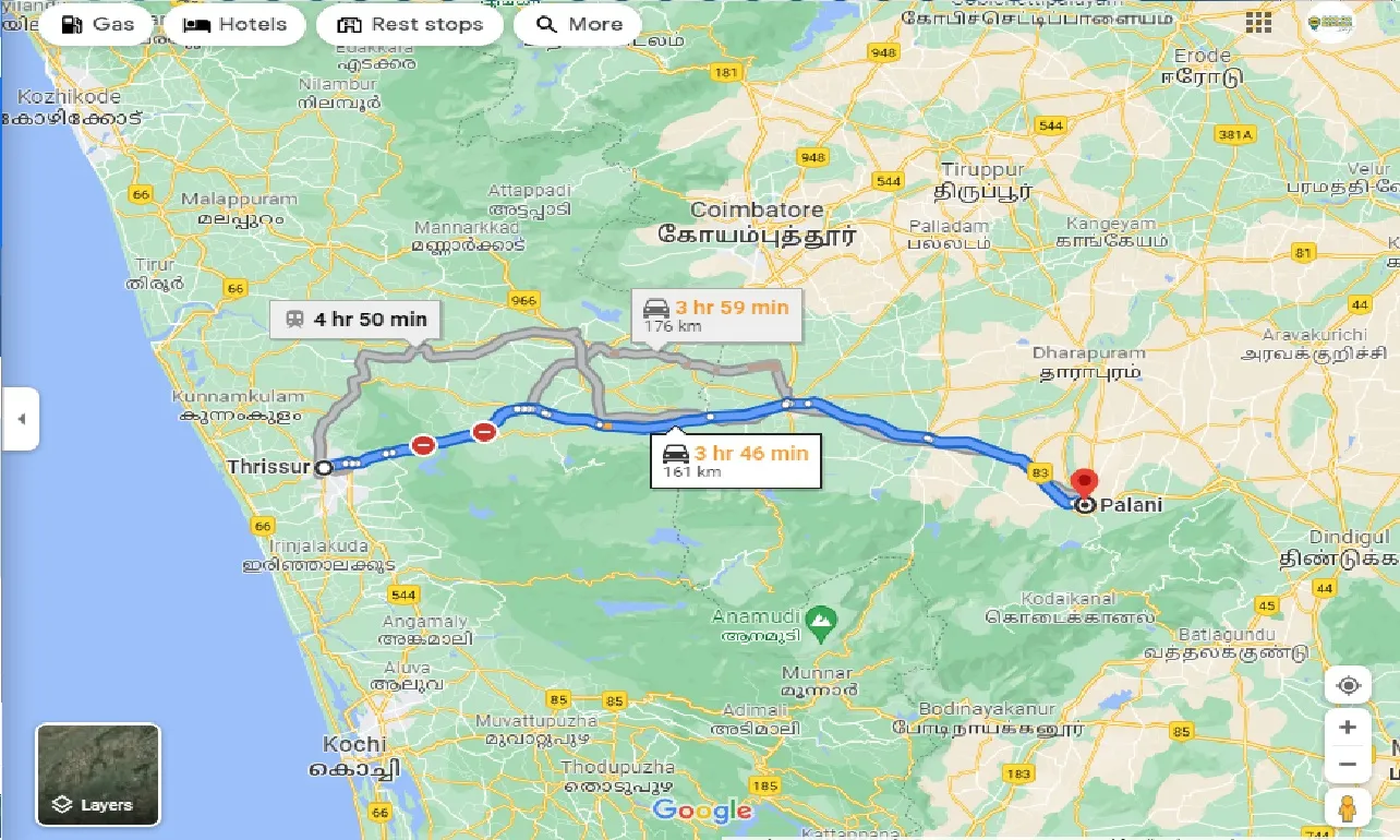 thrissur-to-palani-round-trip