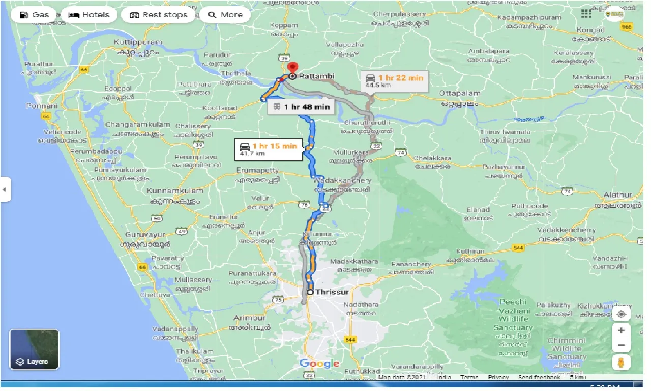 thrissur-to-pattambi-round-trip
