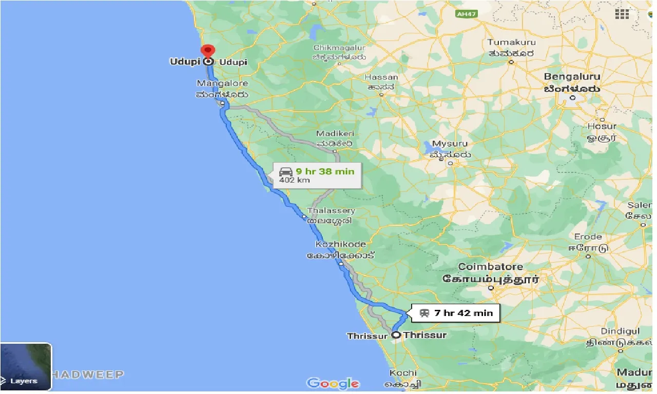 thrissur-to-udupi-one-way