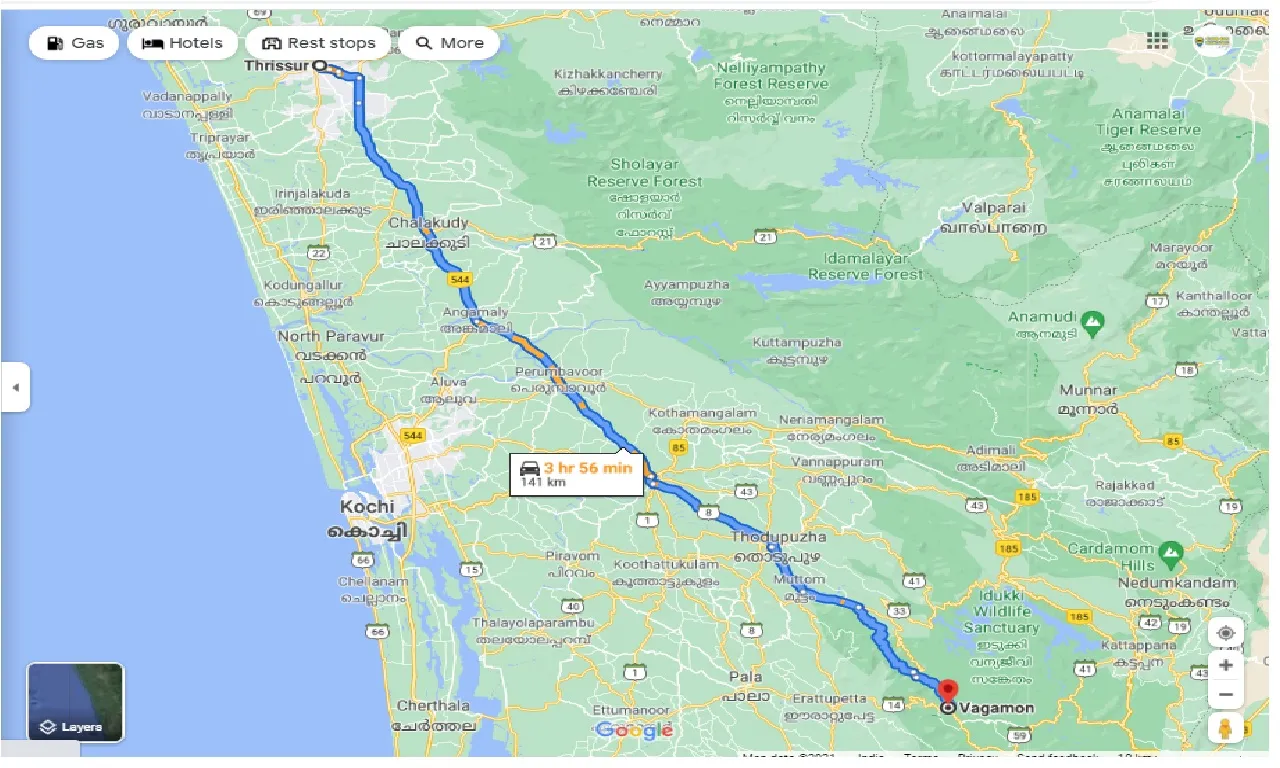 thrissur-to-vagamon-one-way